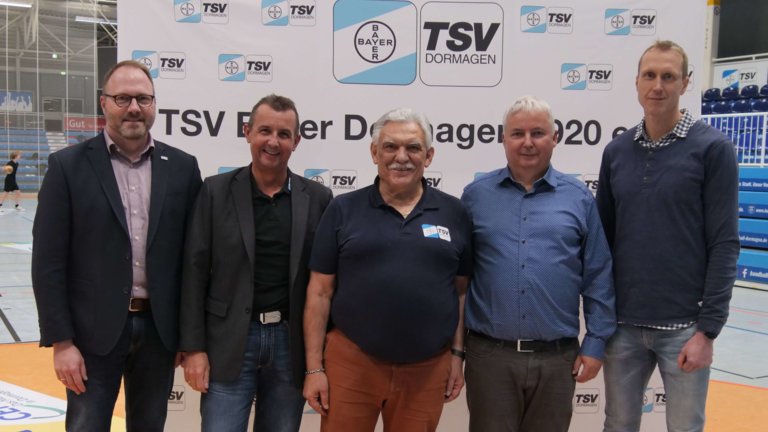 Das neue TSV-Vorstandsteam: (v. l.) André van Broich, Frank Neuenhausen,  Karl-Josef Ellrich, Olaf Kawald und Karsten Richter