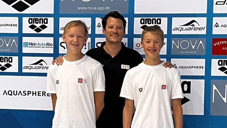 (v.l.) Christoph Klar, Trainer Marius Dittrich, Christoph Hänel