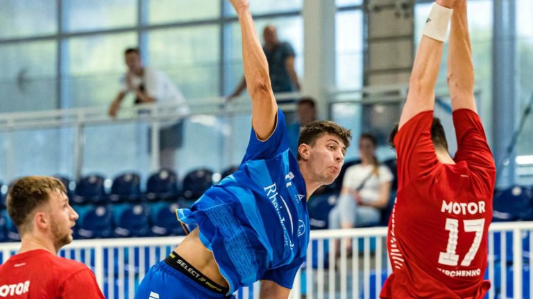 Lucas Rehfus beim inoffiziellen Test gegen HC Motor Zaporozhye, Foto: Zaunbrecher